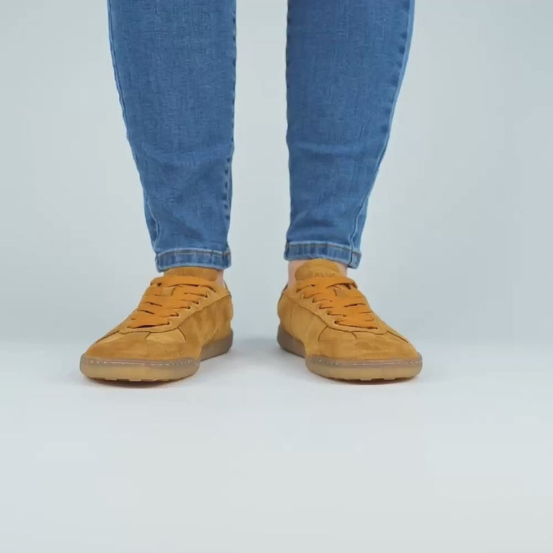 BLSN-200W camel: Barfußschuhe für Damen (Veloursleder) – BLUSUN